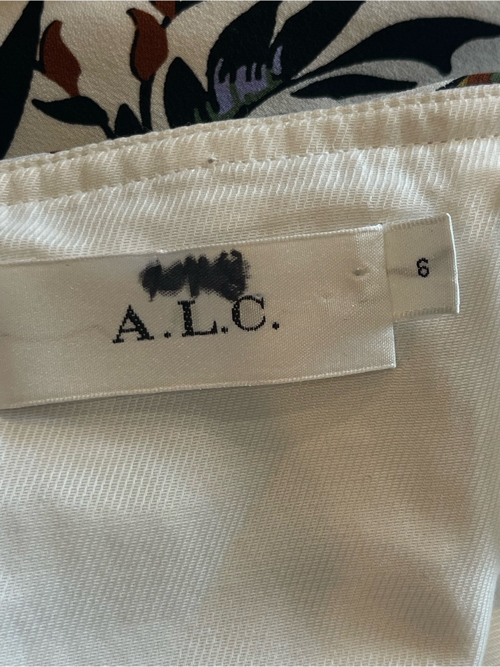 A.L.C. Romy Strapless Ruffle Mini Dress In White Floral, 100% Silk, Size 6 - Picture 9 of 16
